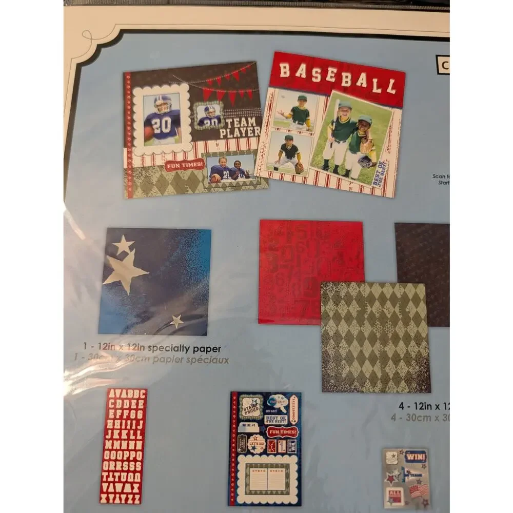 Colorbok Page Kit - Patriotic Sports Theme Scrapbook layout